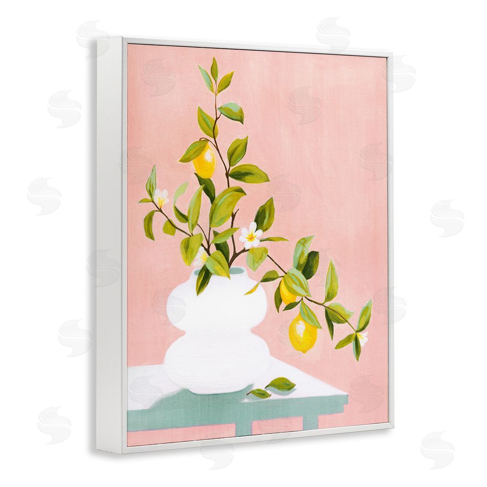Grace Popp Afternoon Limoncello Plant White Framed Giclee Wall Art Print