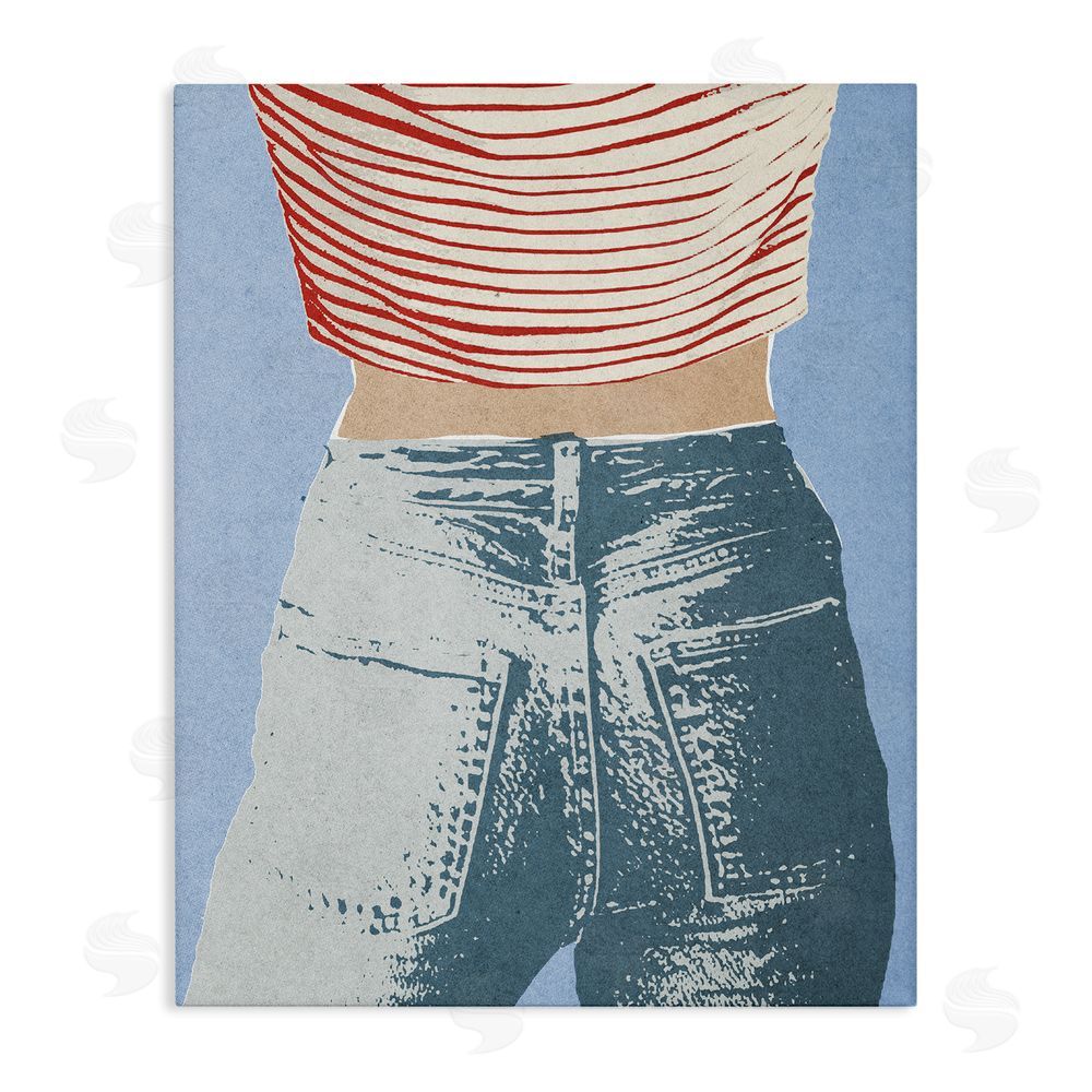 Victoria Barnes Favorite Jeans Vintage Stretched Canvas Wall Art