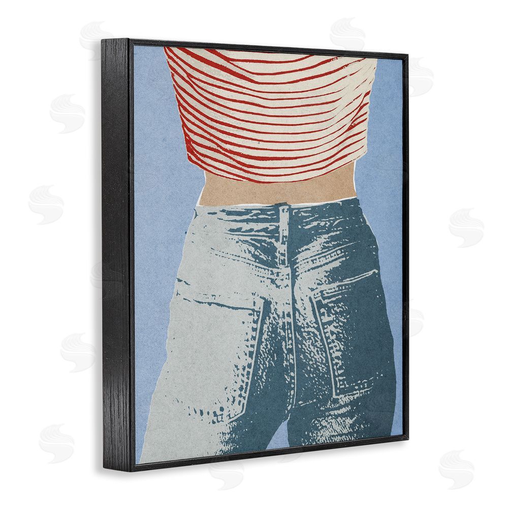Victoria Barnes Favorite Jeans Vintage Blacked Framed Giclee Wall Art Print