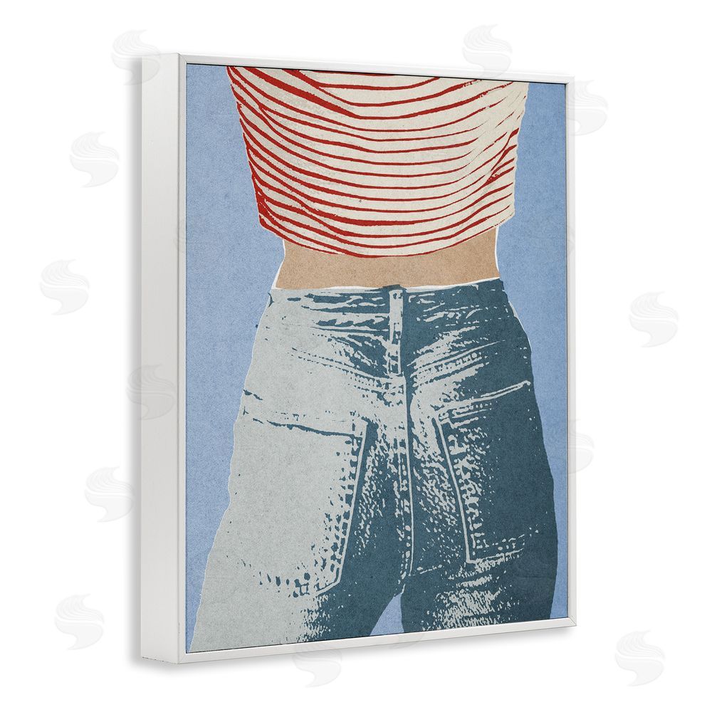 Victoria Barnes Favorite Jeans Vintage White Framed Giclee Wall Art Print
