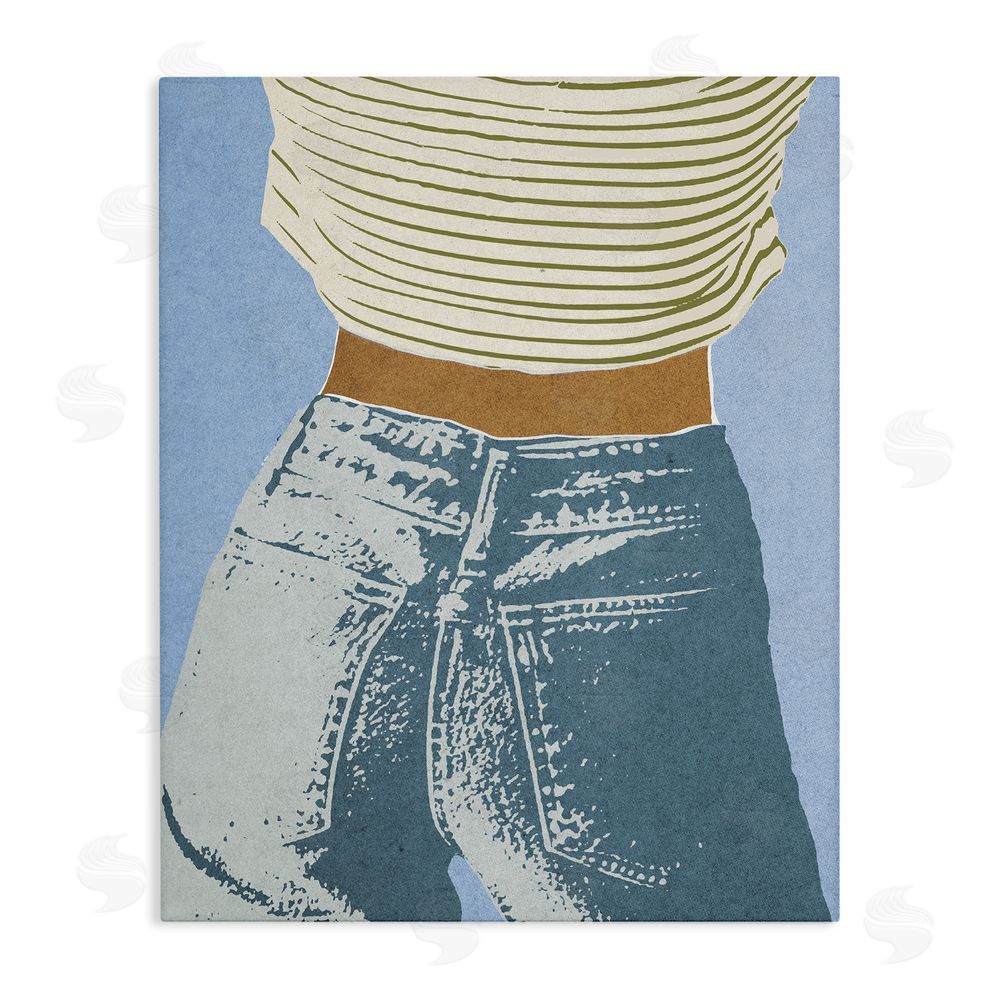 Victoria Barnes Vintage Jeans & Tee Stretched Canvas Wall Art Print