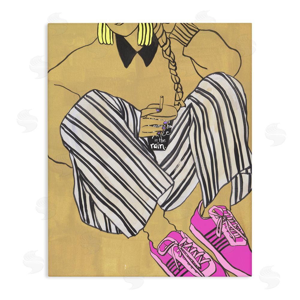 Melissa Wang Crimson Thread Fashionista Stretched Canvas Wall Art Print
