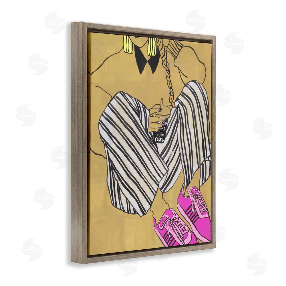Melissa Wang Crimson Thread Fashionista Brown Floating Frame Wall Art Print