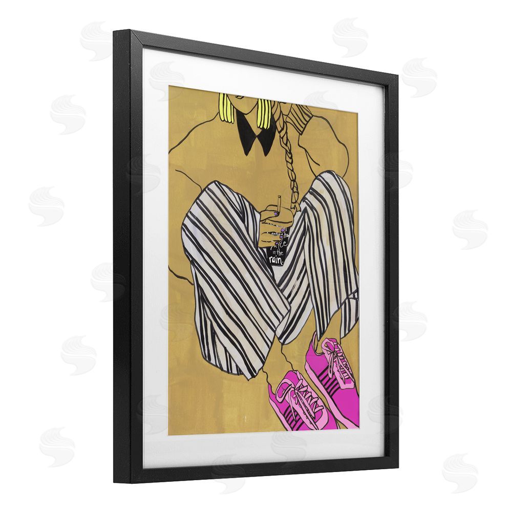 Melissa Wang Crimson Thread Fashionista Black Framed Print Under Glass Wall Art