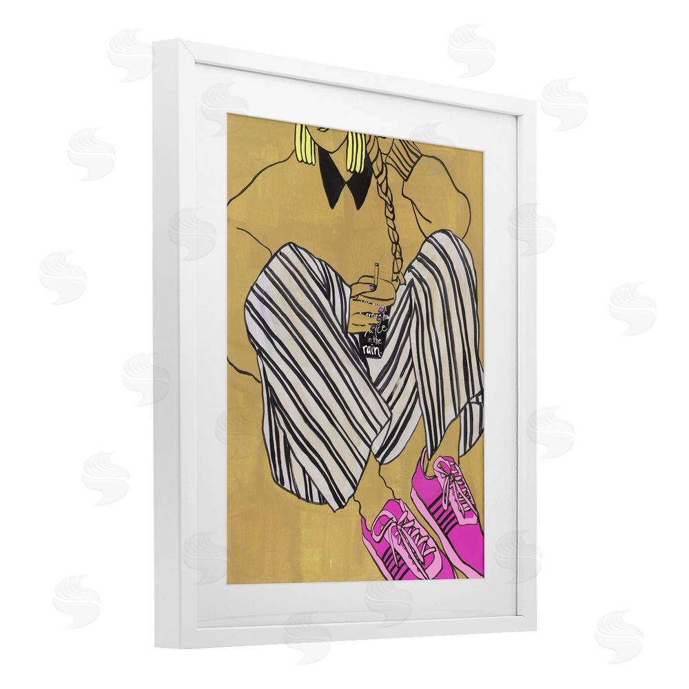 Melissa Wang Crimson Thread Fashionista White Framed Print Under Glass Wall Art