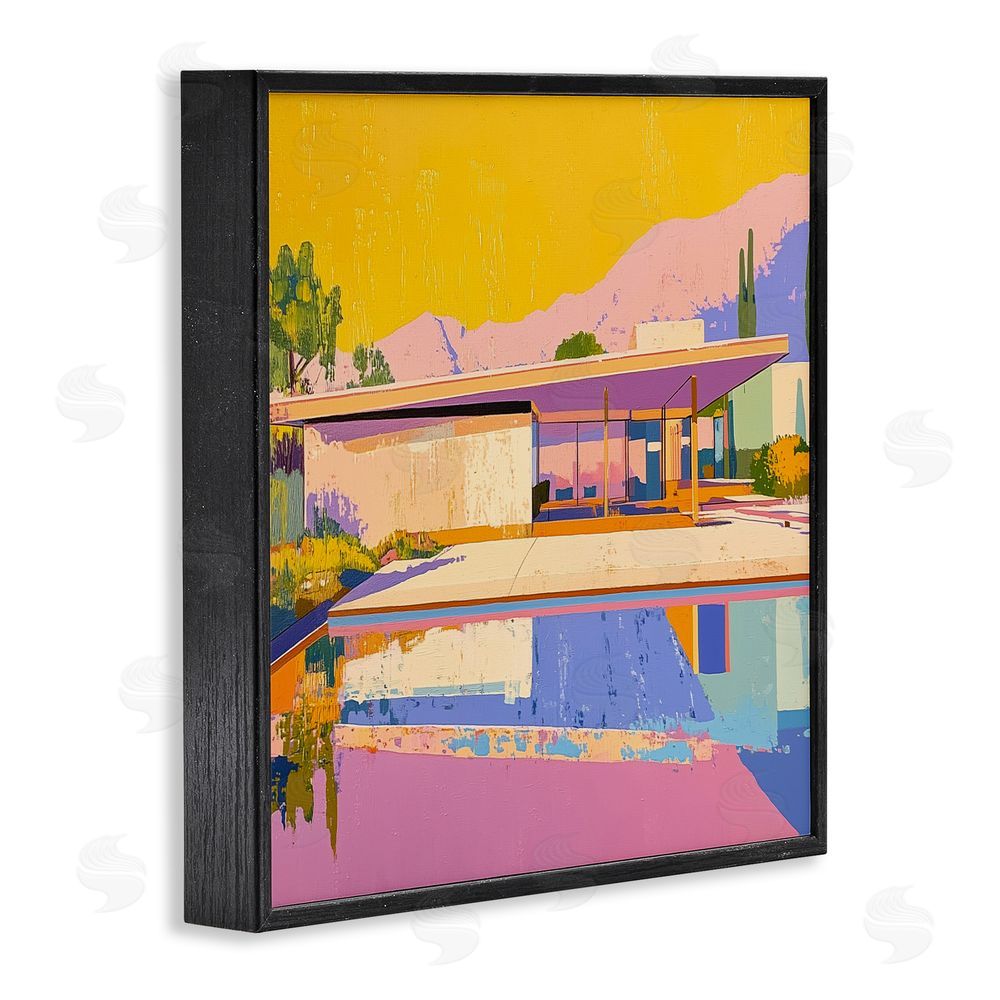 Walker Noble Vivid Case Study House Black Framed Giclee Wall Art Print