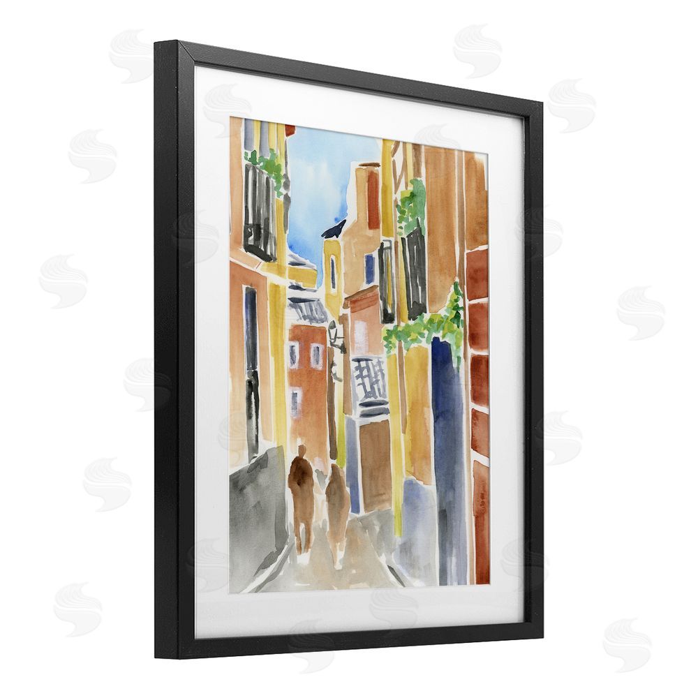 June Erica Vess Calles de Madrid Architecture Black Framed Print Under Glass Wall Art