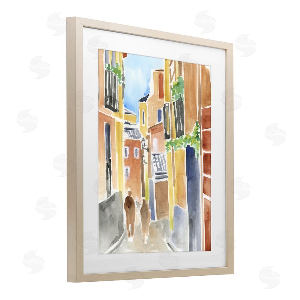 June Erica Vess Calles de Madrid Architecture Birch Framed Print Under Glass Wall Art