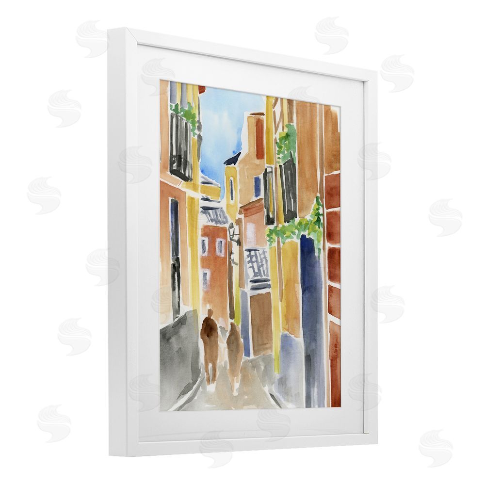 June Erica Vess Calles de Madrid Architecture White Framed Print Under Glass Wall Art