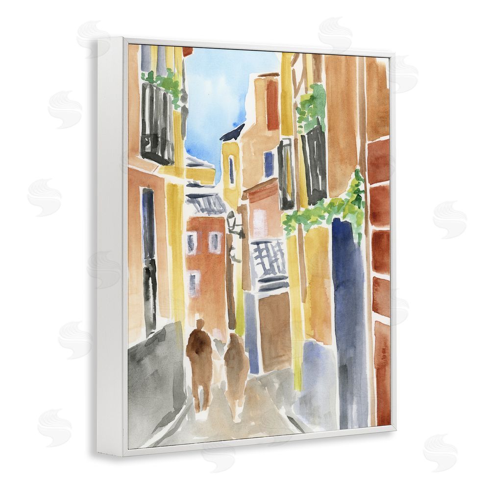June Erica Vess Calles de Madrid Architecture White Framed Giclee Wall Art Print