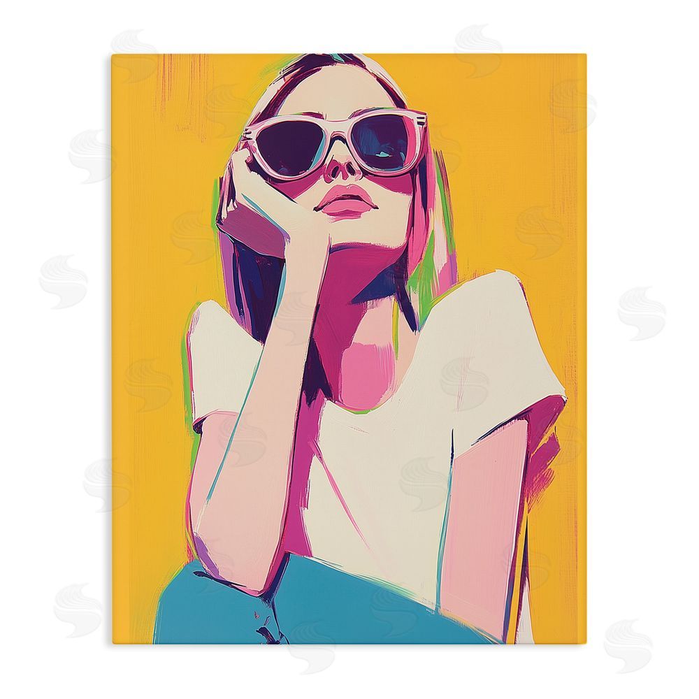Walker Noble Chroma Shades Girl Stretched Canvas Wall Art Print