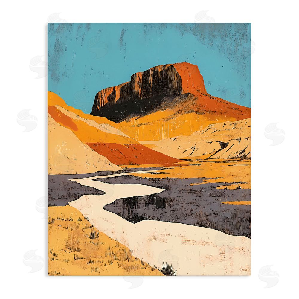 Walker Noble Vintage Canyon Pass Stretched Canvas Wall Art Print