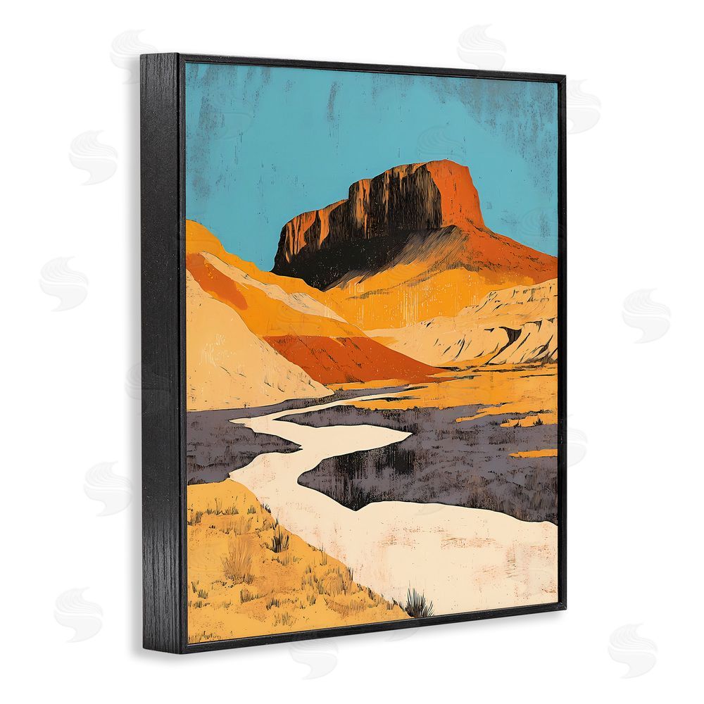Walker Noble Vintage Canyon Pass Black Framed Giclee Wall Art Print