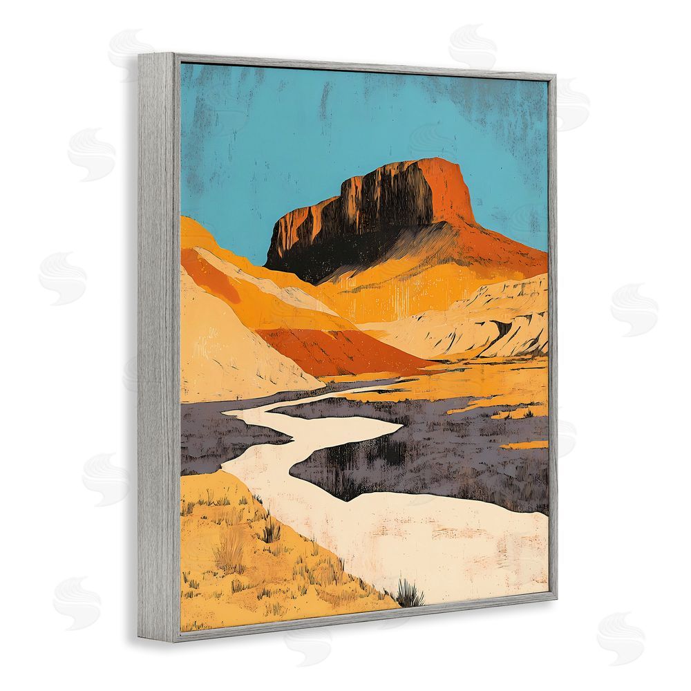 Walker Noble Vintage Canyon Pass Gray Framed Giclee Wall Art Print