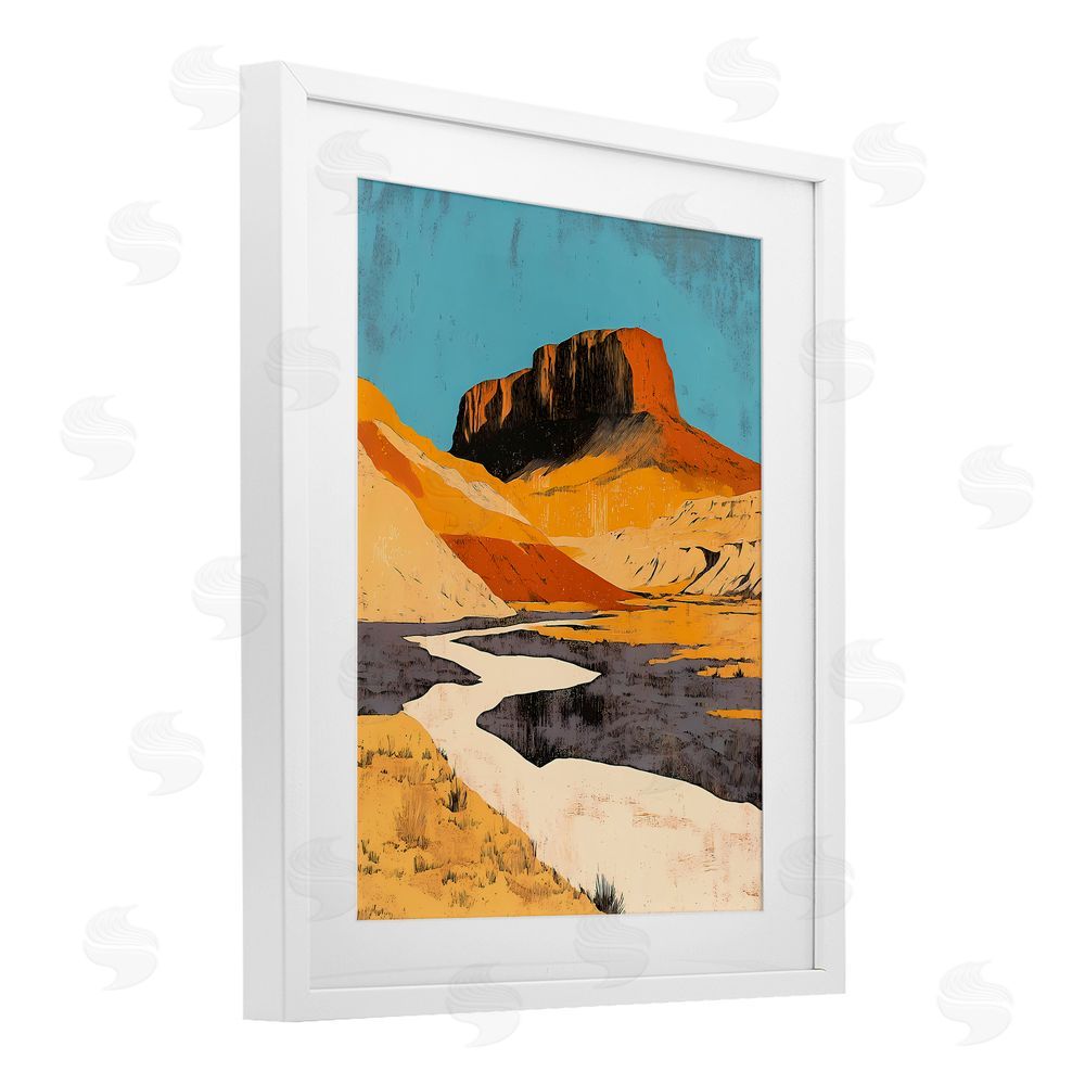 Walker Noble Vintage Canyon Pass White Framed Print Under Glass Wall Art
