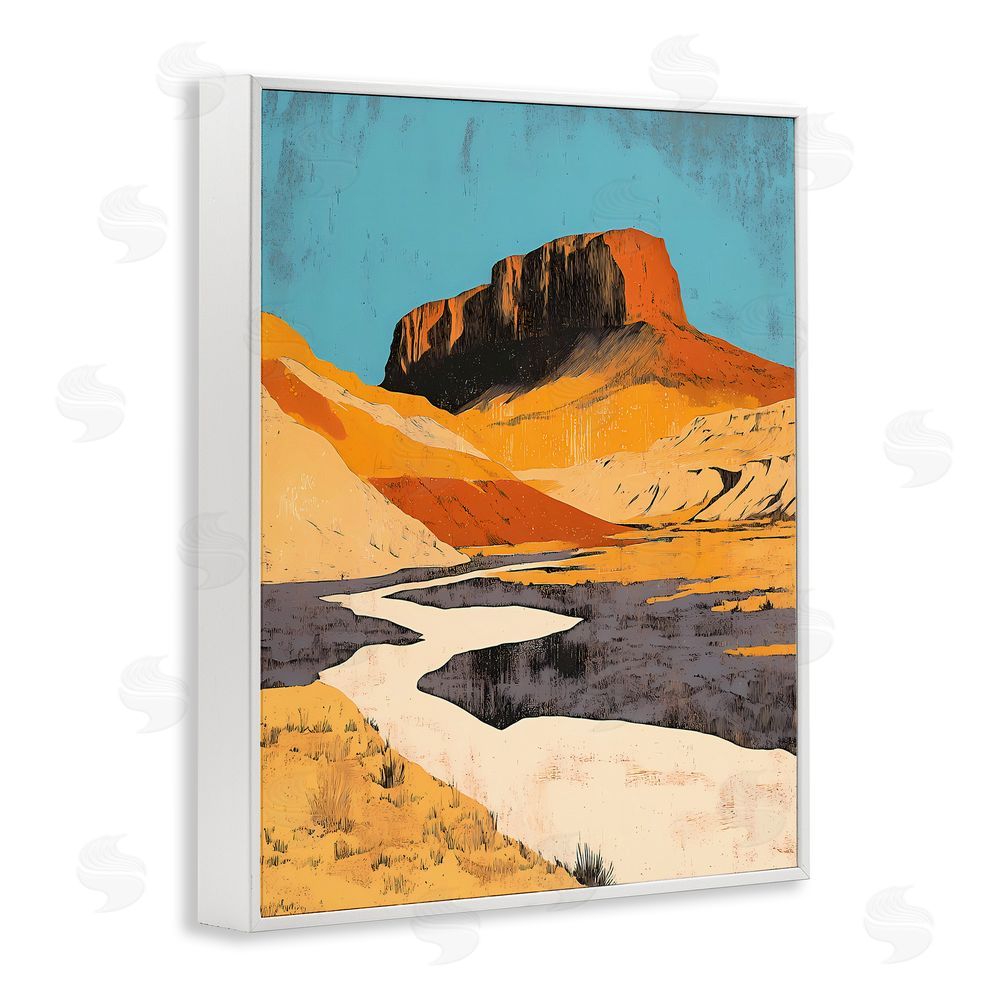 Walker Noble Vintage Canyon Pass White Framed Giclee Wall Art Print