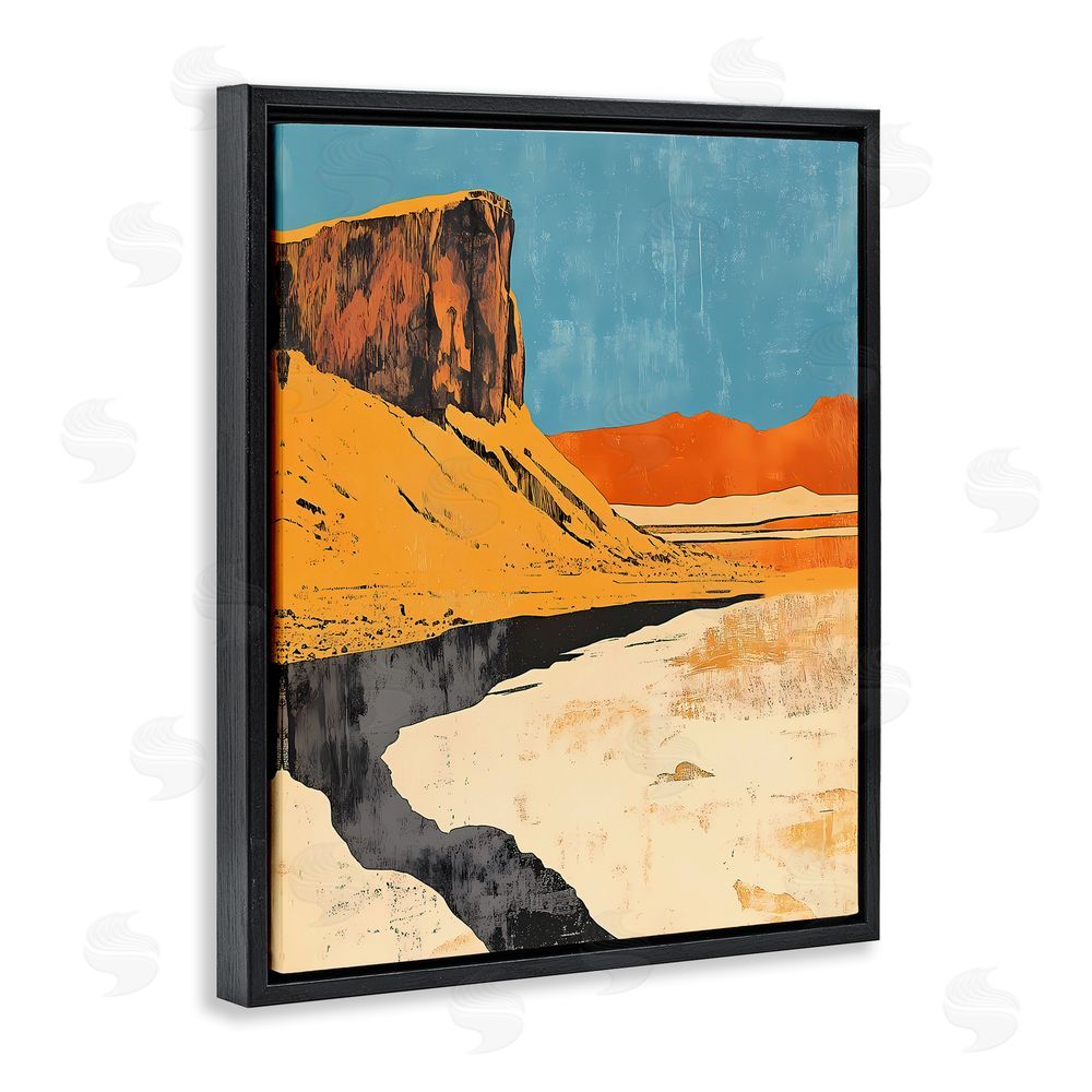 Walker Noble Canyon Pass Pathway Black Floating Frame Canvas Wall Art Print