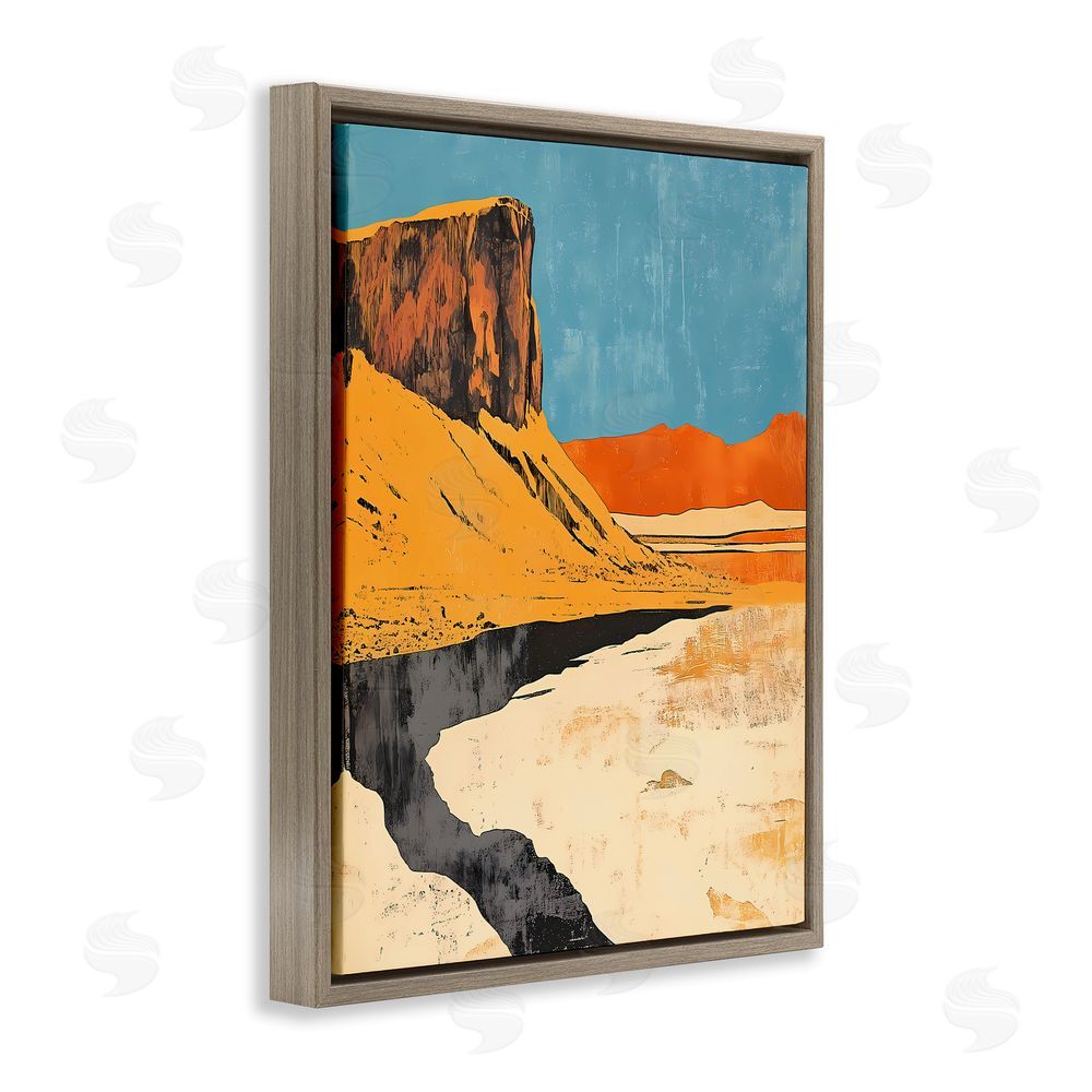 Walker Noble Canyon Pass Pathway Brown Floating Frame Canvas Wall Art Print