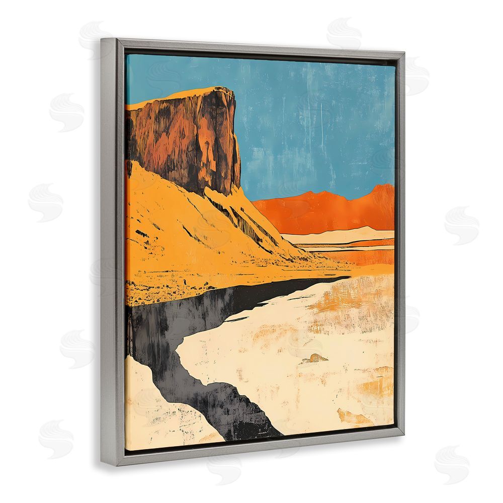 Walker Noble Canyon Pass Pathway Gray Floating Frame Canvas Wall Art Print