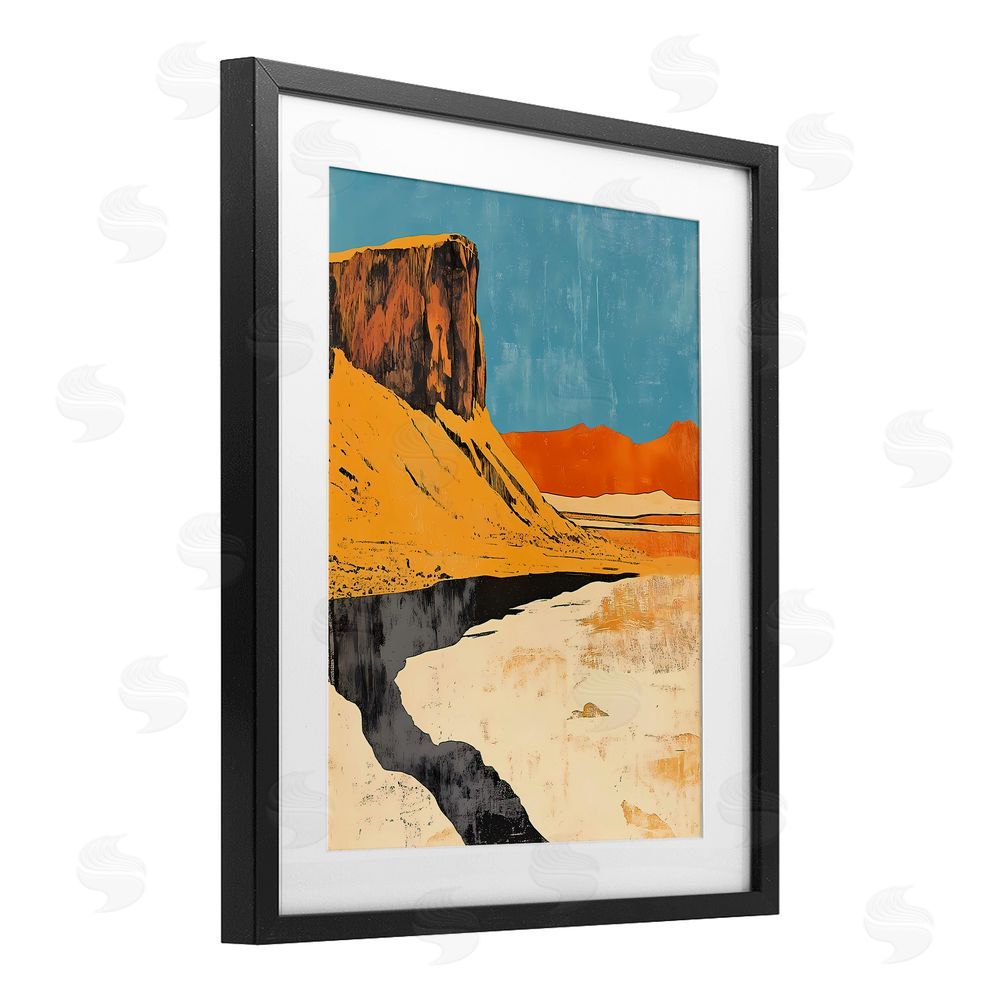 Walker Noble Canyon Pass Pathway Black Framed Print Under Glass Wall Art