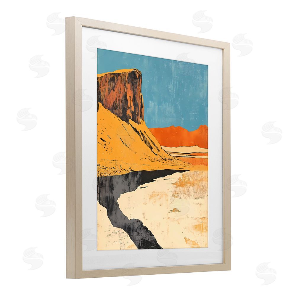 Walker Noble Canyon Pass Pathway Birch Framed Print Under Glass Wall Art