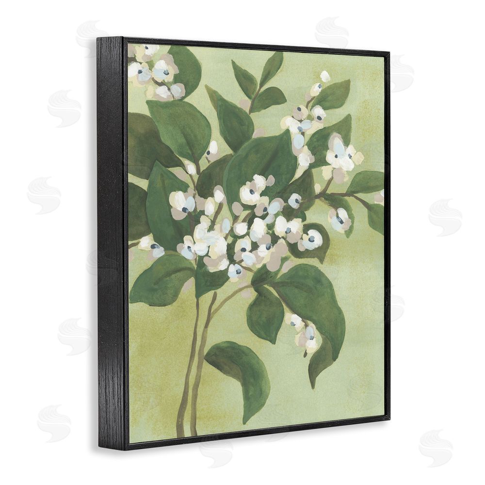 June Erica Vess Verdant Branch Blossoms Black Framed Giclee Wall Art Print