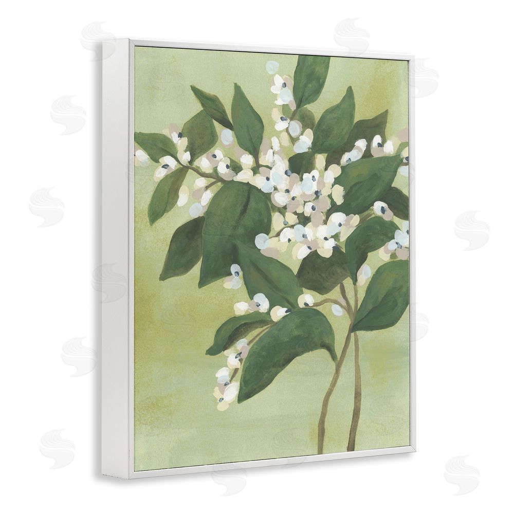 June Erica Vess Verdant Branch Bloom White Framed Giclee Wall Art Print