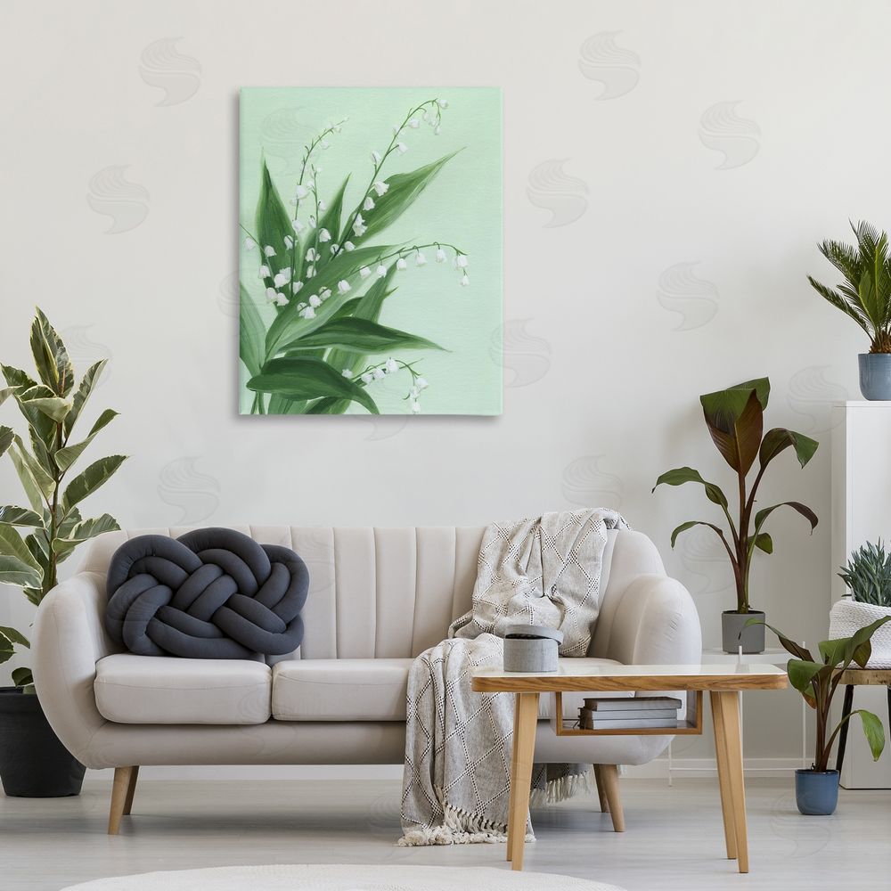 Grace Popp Verdant Lily Of Valley Stretched Canvas Wall Art Print in Room