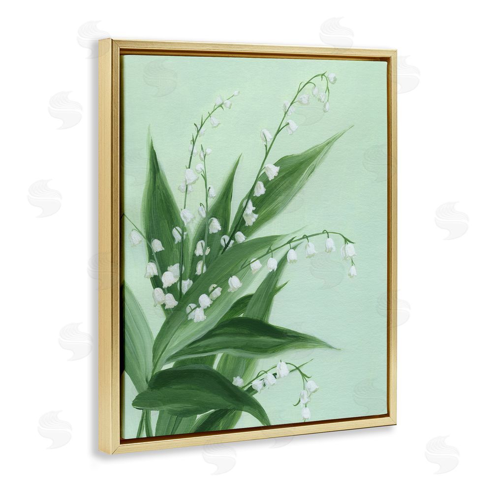 Grace Popp Verdant Lily Of Valley Gold Floating Frame Canvas Wall Art Print
