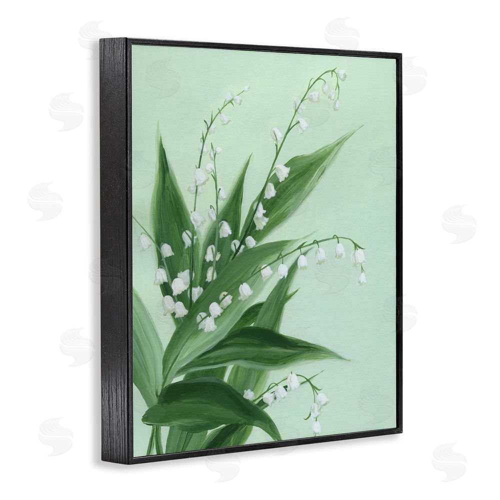 Grace Popp Verdant Lily Of Valley Black Framed Giclee Wall Art Print