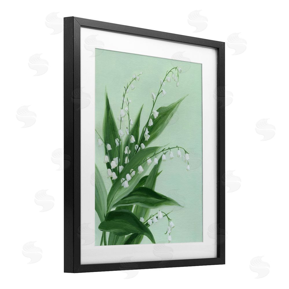 Grace Popp Verdant Lily Of Valley Black Framed Print Under Glass Wall Art