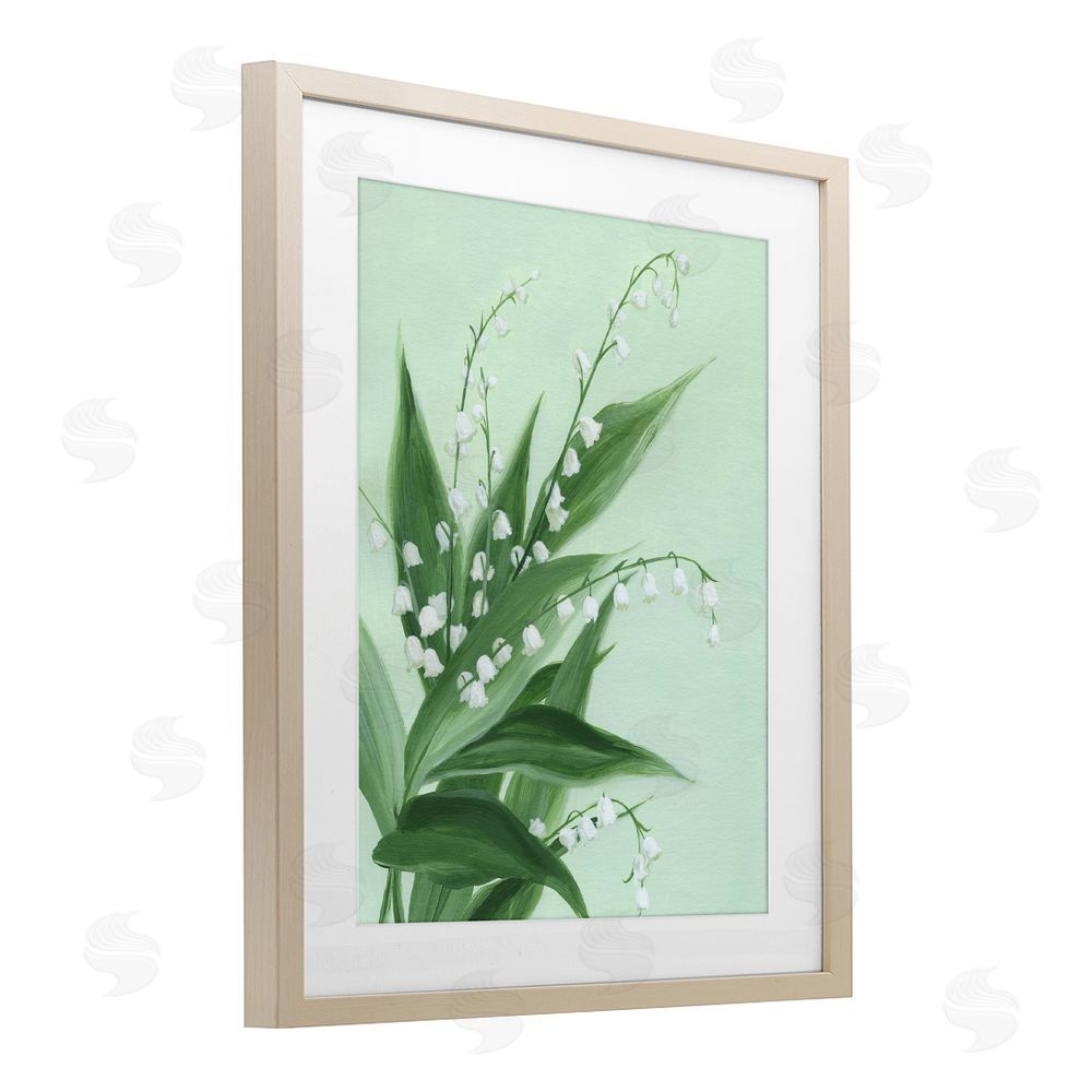 Grace Popp Verdant Lily Of Valley Brown Framed Print Under Glass Wall Art