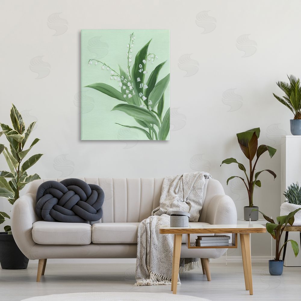 Grace Popp Gentle Lily of Valley Stretched Canvas Wall Art in Room