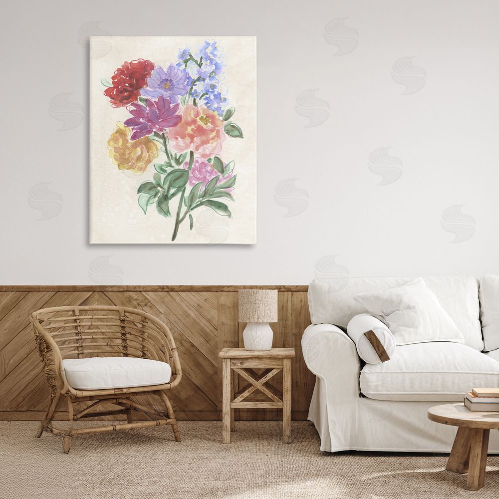 June Erica Vess Blooms On Parchment Stretched Canvas Wall Art in Room