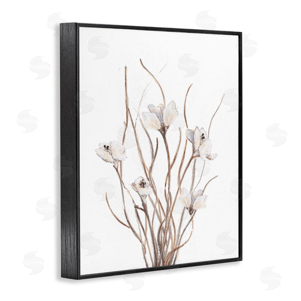 Sundance Graphics Curly Floral Branches Black Framed Giclee Wall Art Print