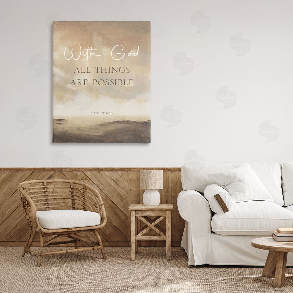 Sundance Graphics With God Matthew Proverb Canvas Wall Art Print in Room