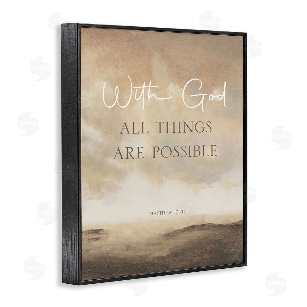 Sundance Graphics With God Matthew Proverb Black Framed Giclee Wall Art Print