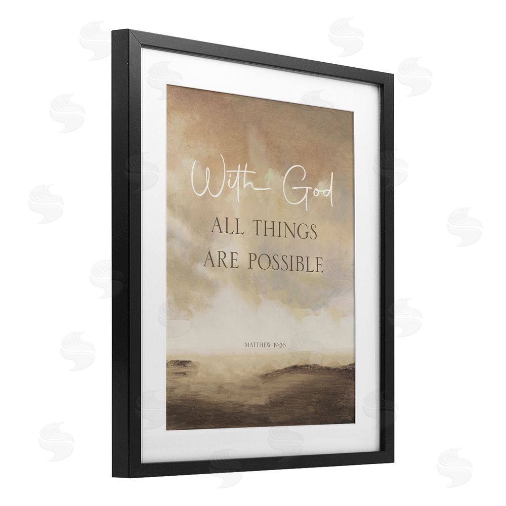 Sundance Graphics With God Matthew Proverb Black Framed Print Under Glass Wall Art