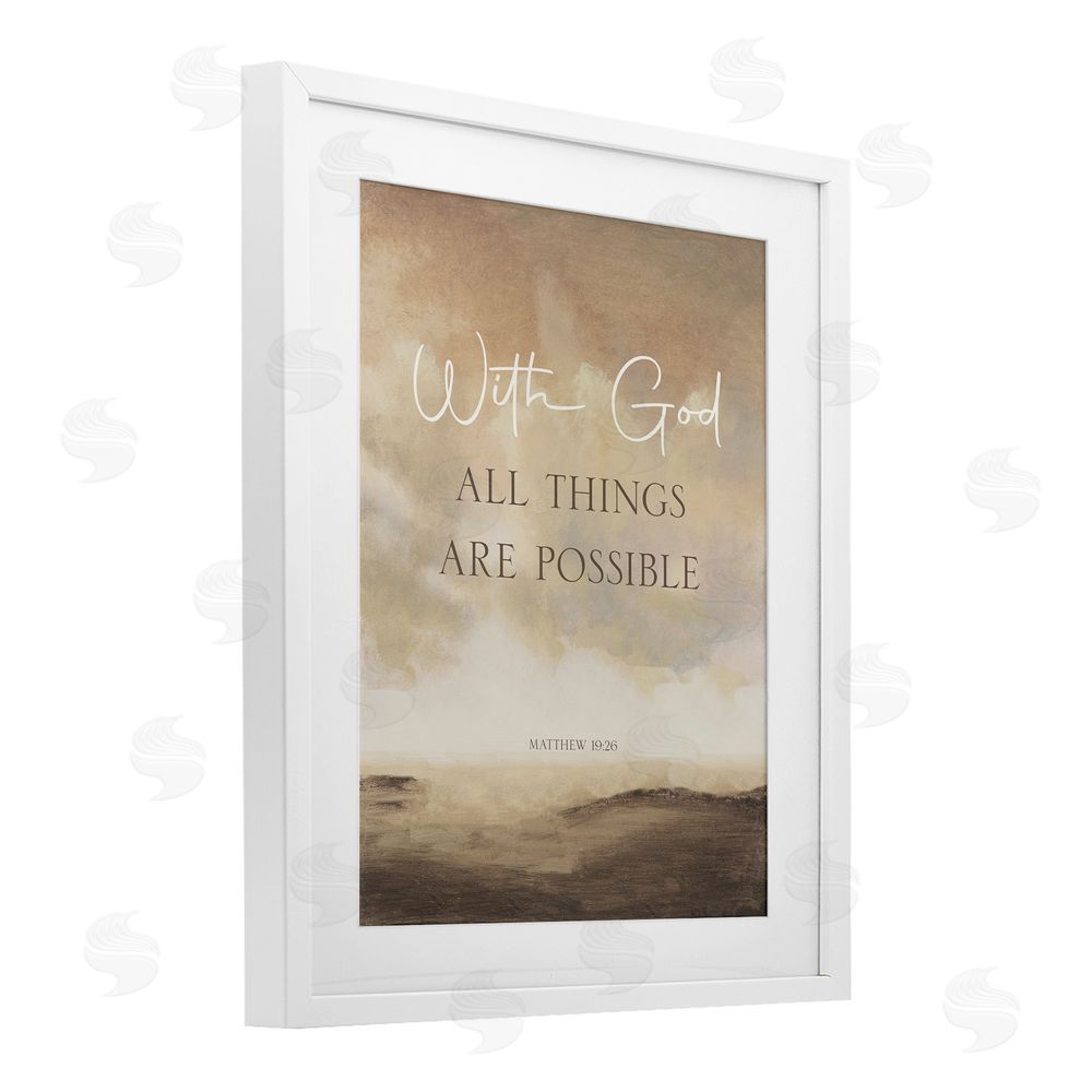 Sundance Graphics With God Matthew Proverb White Framed Print Under Glass Wall Art