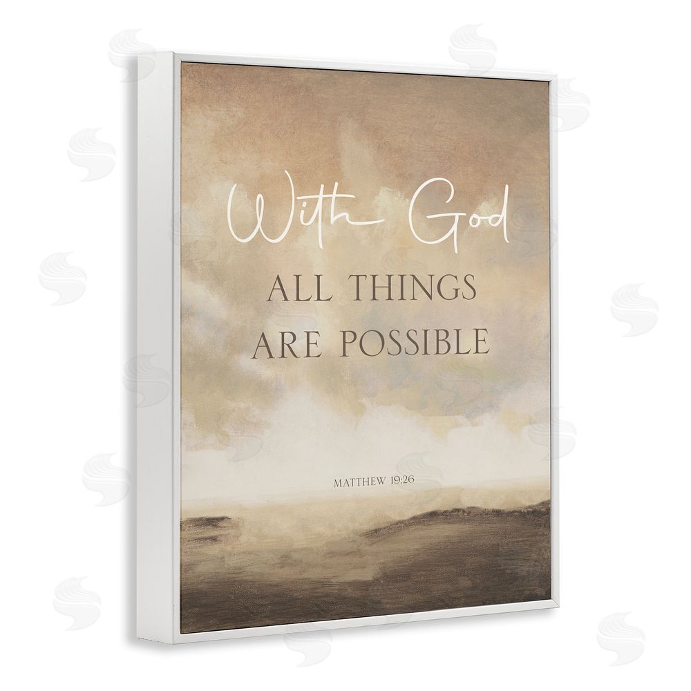 Sundance Graphics With God Matthew Proverb White Framed Giclee Wall Art Print