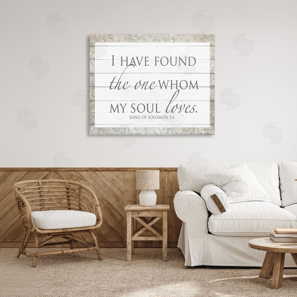 Sundance Graphics The One Whom My Soul Loves Canvas Wall Art Print in Room