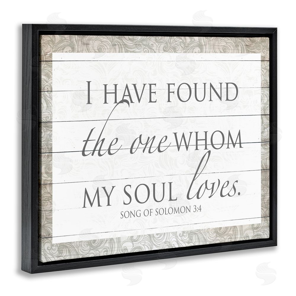 Sundance Graphics The One Whom My Soul Loves Black Floating Frame Canvas Wall Art Print