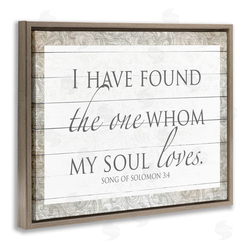 Sundance Graphics The One Whom My Soul Loves Brown Floating Frame Canvas Wall Art Print