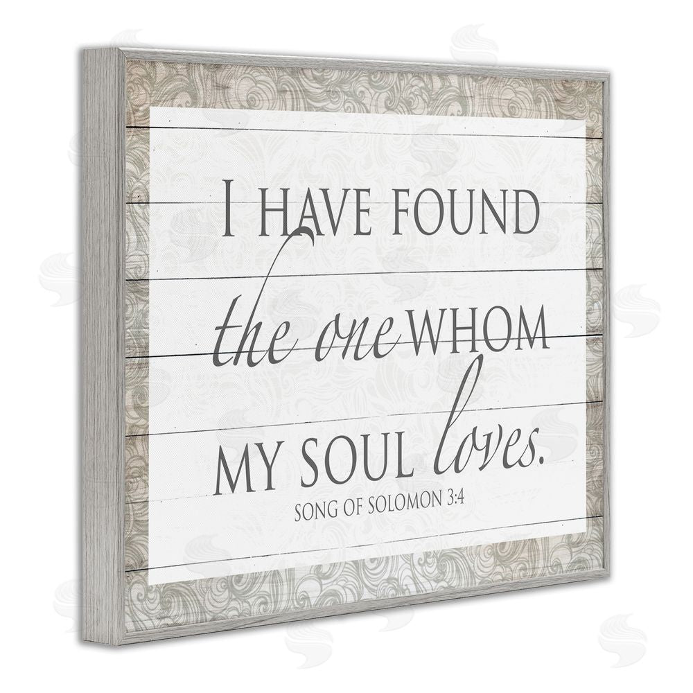 Sundance Graphics The One Whom My Soul Loves Gray Framed Giclee Wall Art Print
