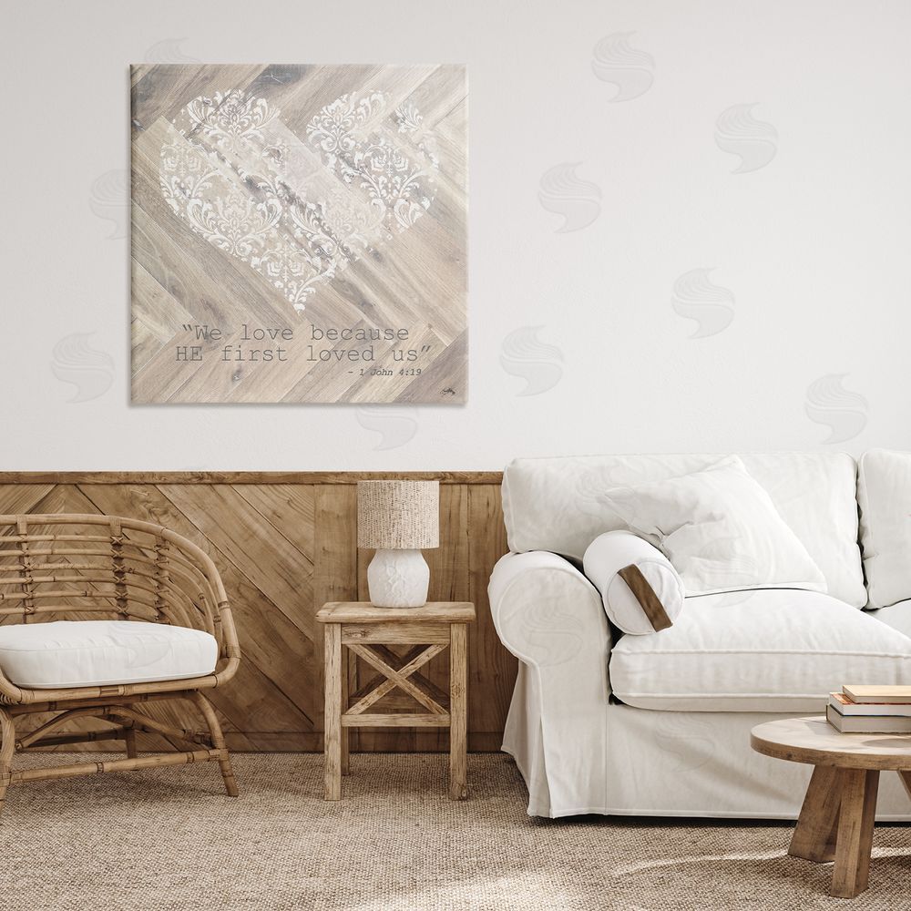 Sundance Graphics He Loved Us First Canvas Wall Art Print in Room