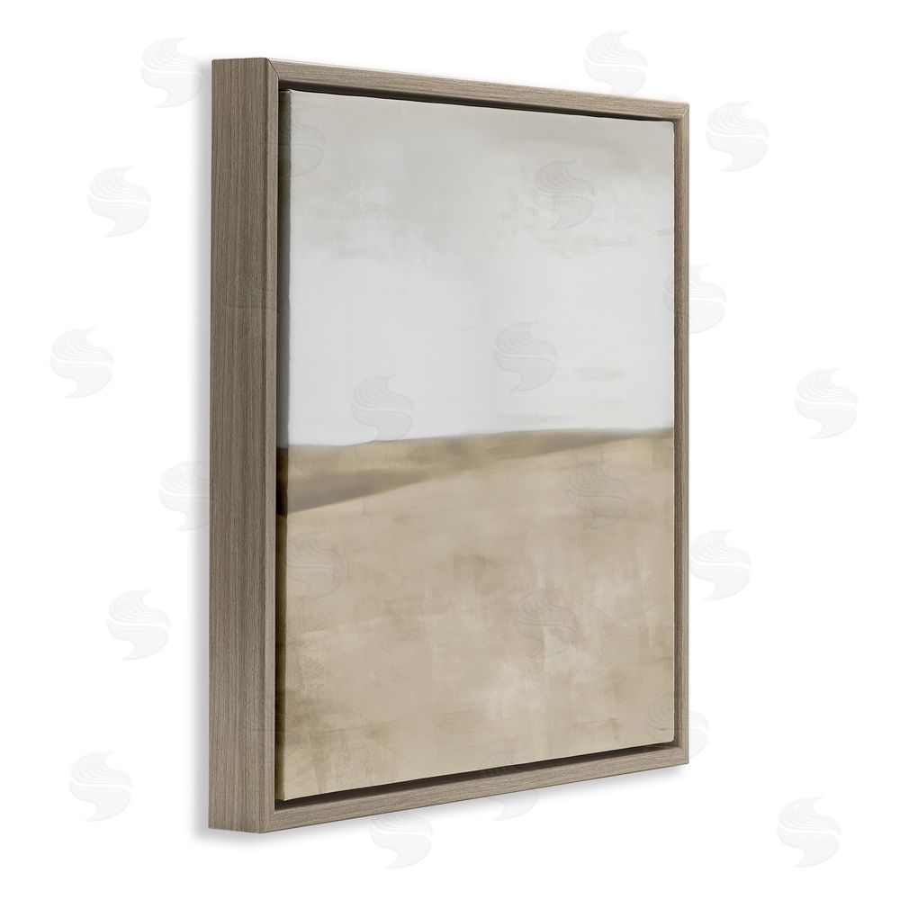 Sundance Graphics Muted Smooth Hills Brown Floating Frame Canvas Wall Art Print