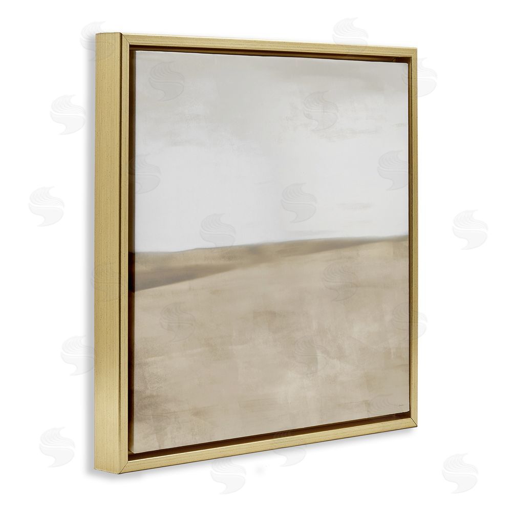 Sundance Graphics Muted Smooth Hills Gold Floating Frame Canvas Wall Art Print