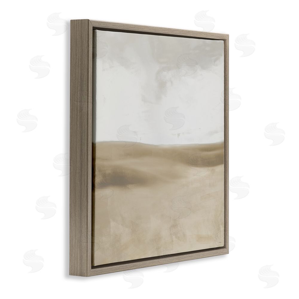 Sundance Graphics Smooth Neutral Hills Brown Floating Frame Canvas Wall Art Print