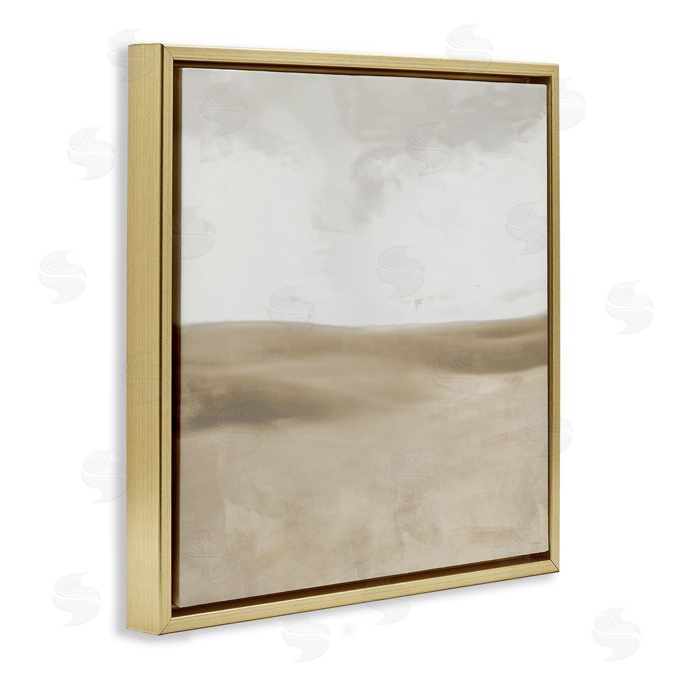 Sundance Graphics Smooth Neutral Hills Gold Floating Frame Canvas Wall Art Print