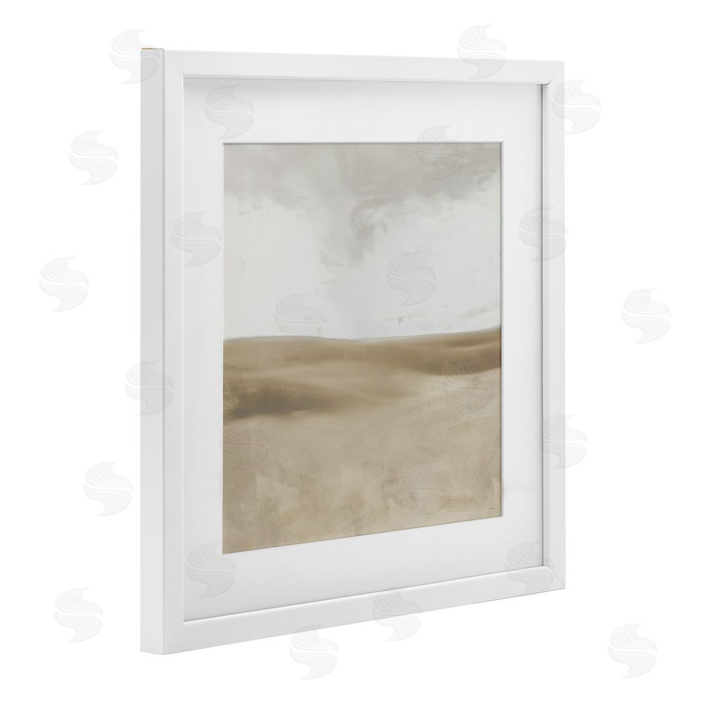 Sundance Graphics Smooth Neutral Hills White Framed Print Under Glass Wall Art